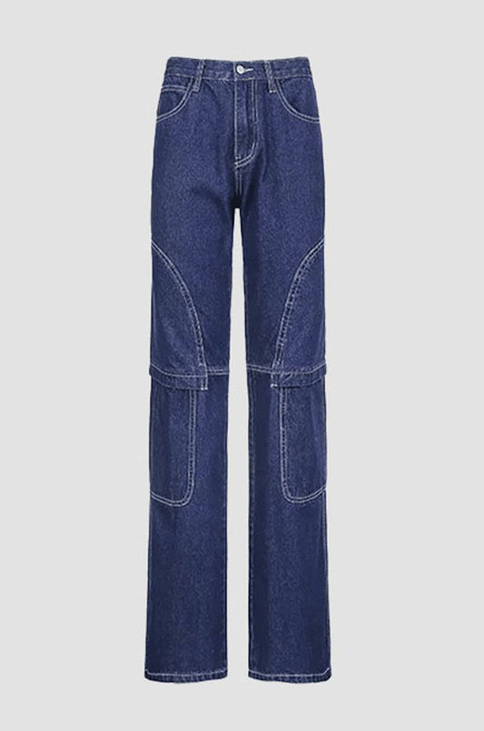 Paneled Denim Jeans