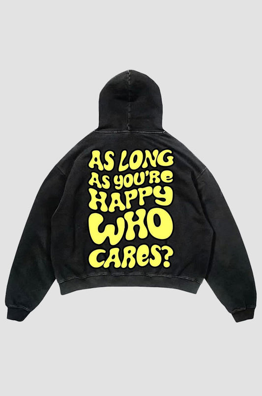'WHO CARES' Graphic Hoodie
