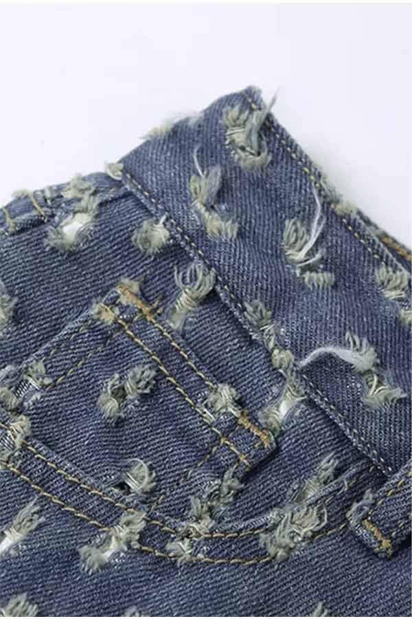 Textured Denim Pants - shopuntitled.co